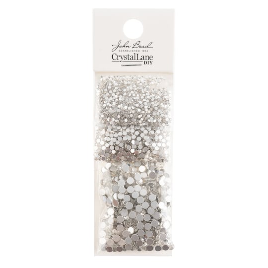 Crystal Lane DIY Assorted Glass Round Flatback Rhinestones Combo